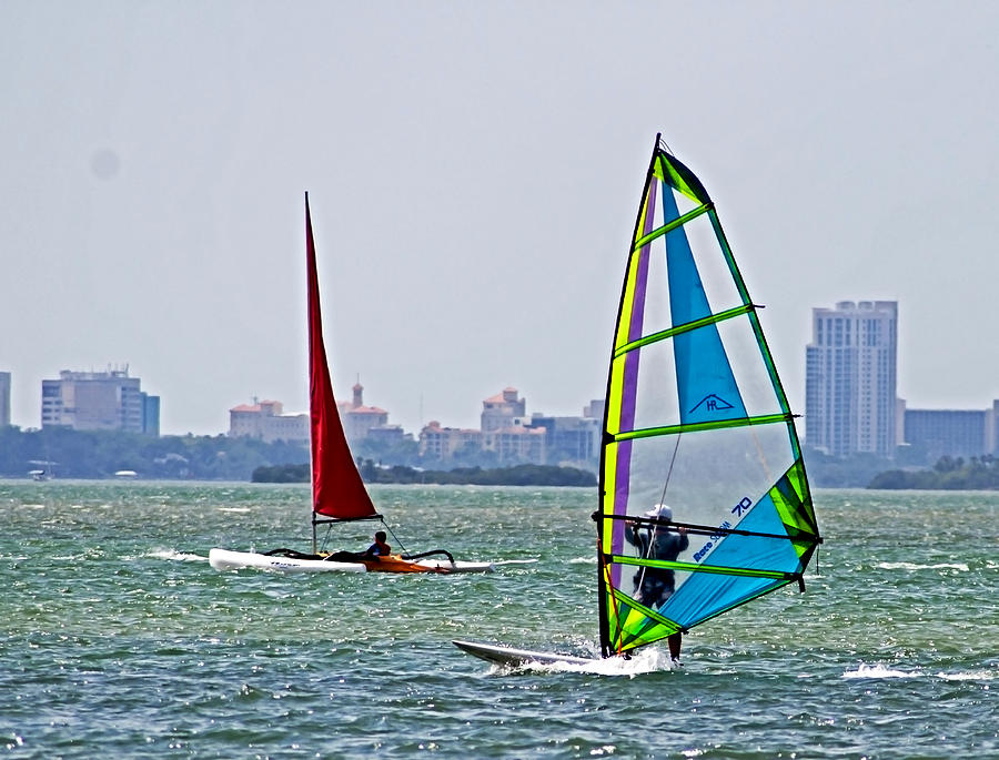 Windsurfing Photograph - Sailing For Joy by Norman Johnson Windsurfing Photograph - Sailing For Joy by Norman Johnson