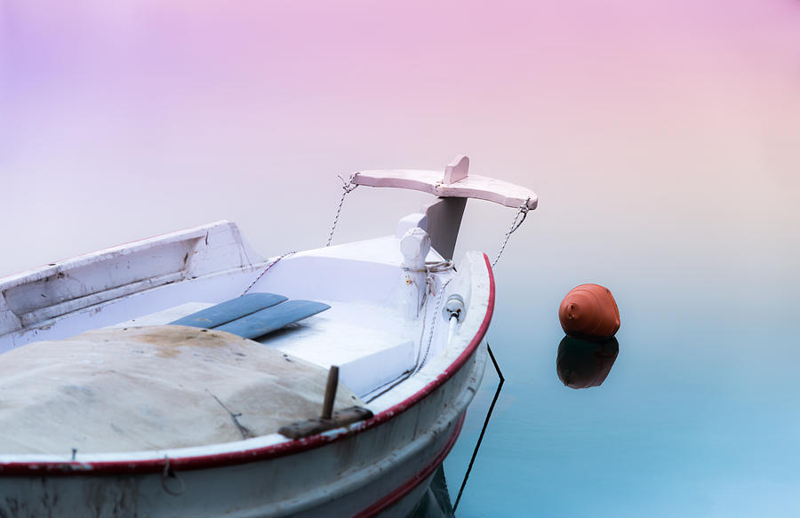 Boat Photograph - Sailing in a sea of colors  by Sotiris Filippou