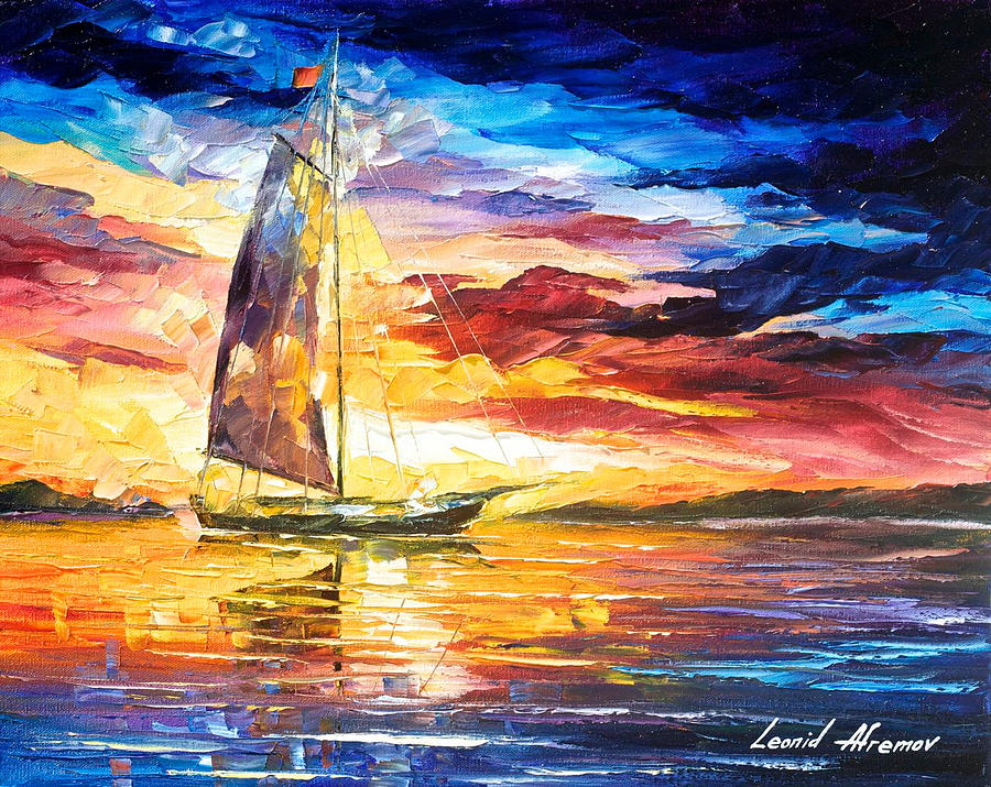 Sailing In Cancun - PALETTE KNIFE Oil Painting On Canvas By Leonid ...