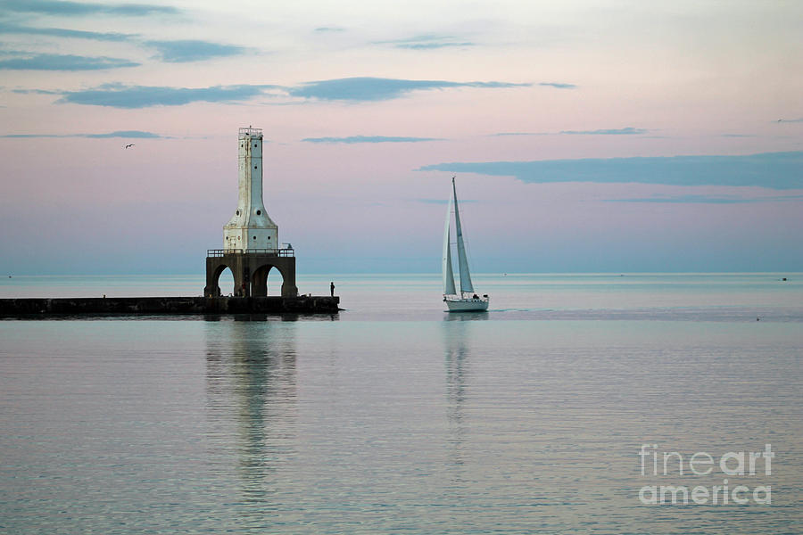 Sailing in pink and blue 3 Photograph by Eric Curtin