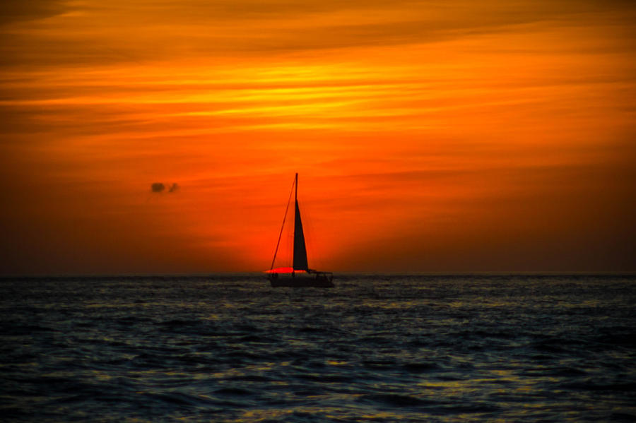Sailing in the Sunset Photograph by George Kenhan
