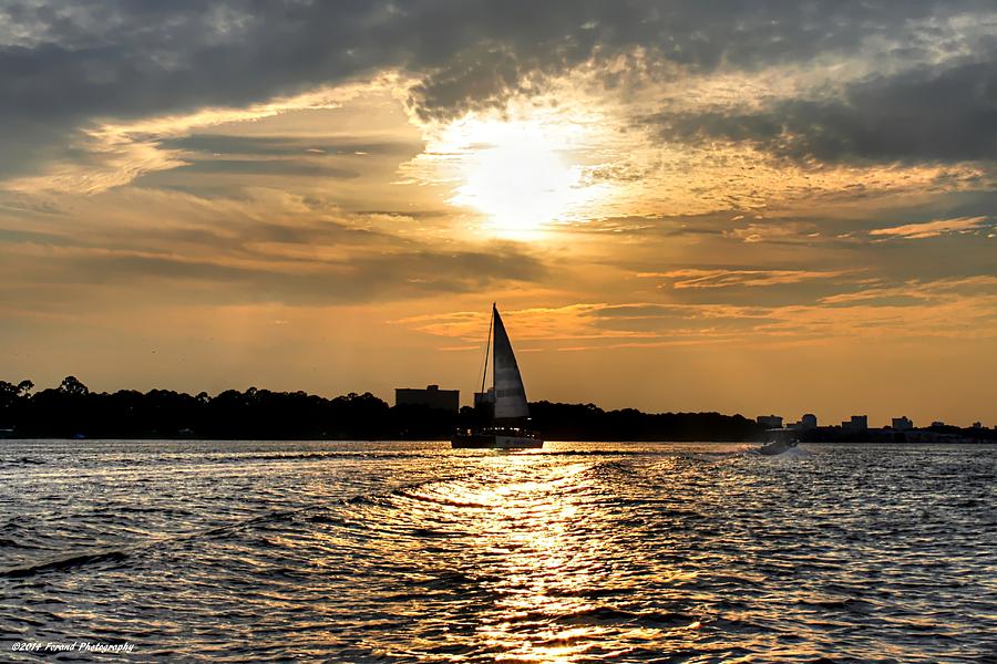 Sailing Into The Sunset Photograph by Debra Forand