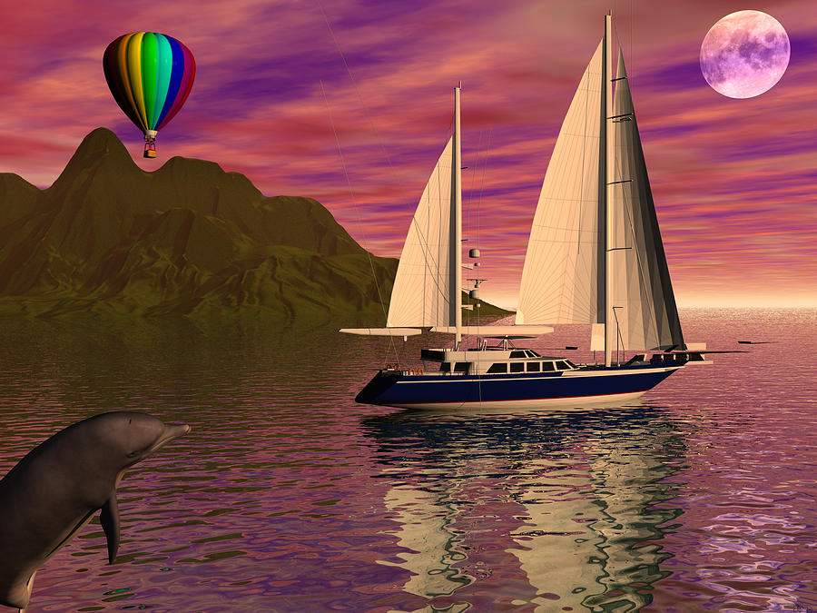 Sailing Into the Sunset Digital Art by Michele Wilson