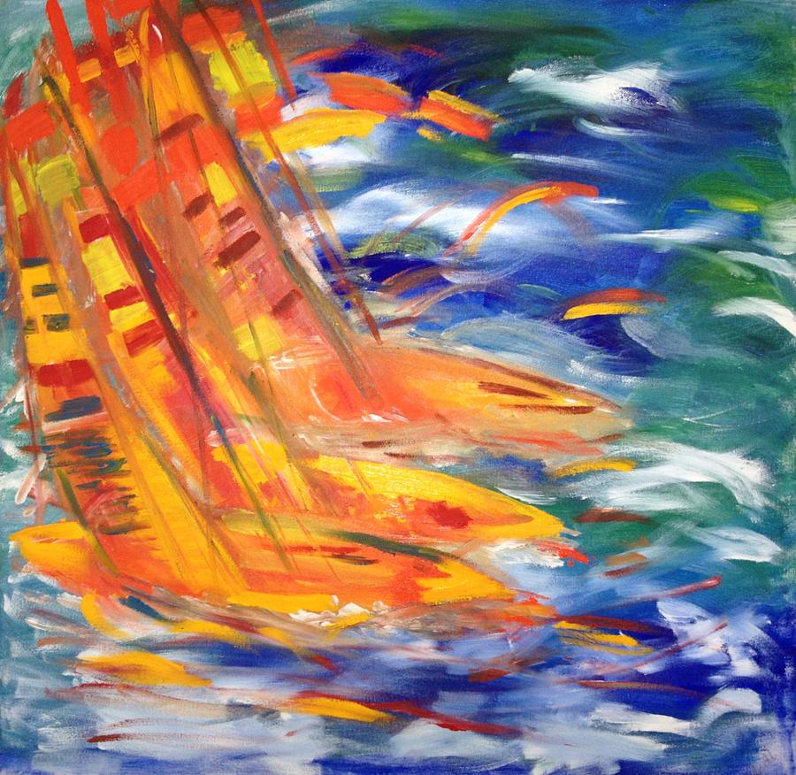 Sailboats Painting - Sailing by Judi Goodwin