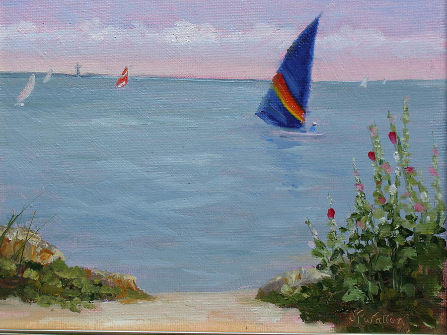 Landscape Painting - Sailing by Judy Fischer Walton