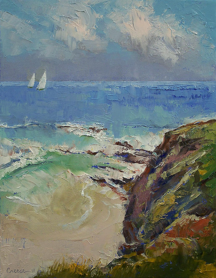 Abstract Painting - Sailing off the Cove by Michael Creese