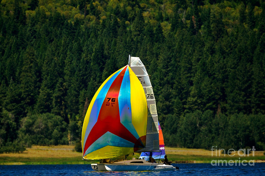 Sailing on Lake Cascade Photograph by Robert Bales