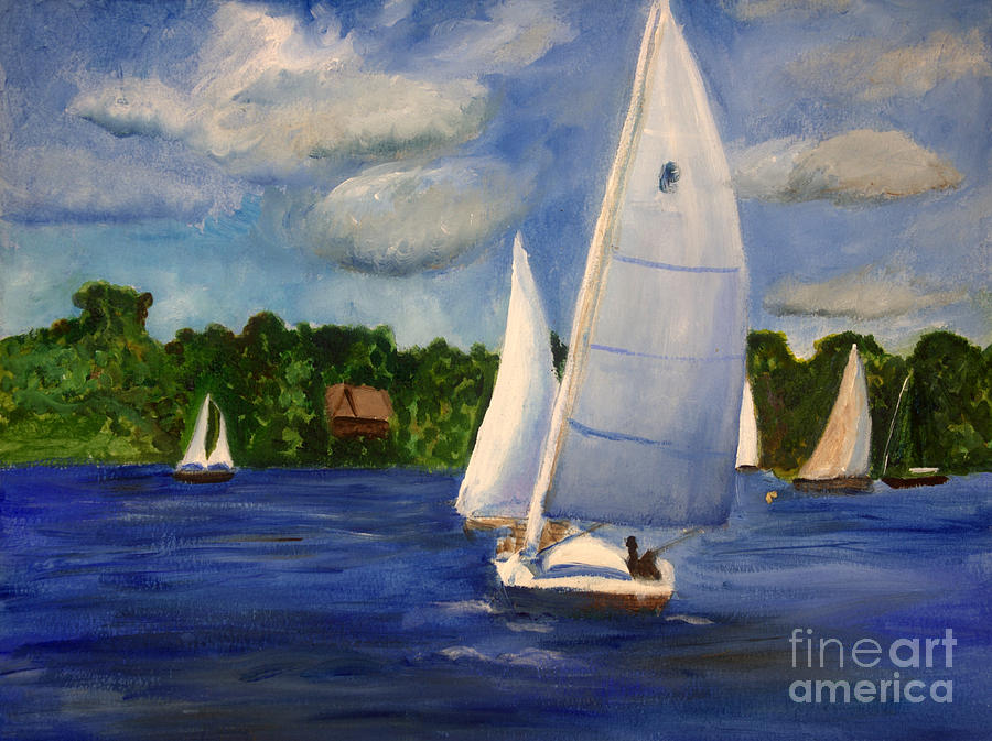 Nature Painting - Sailing on Lake Memphremagog by Donna Walsh