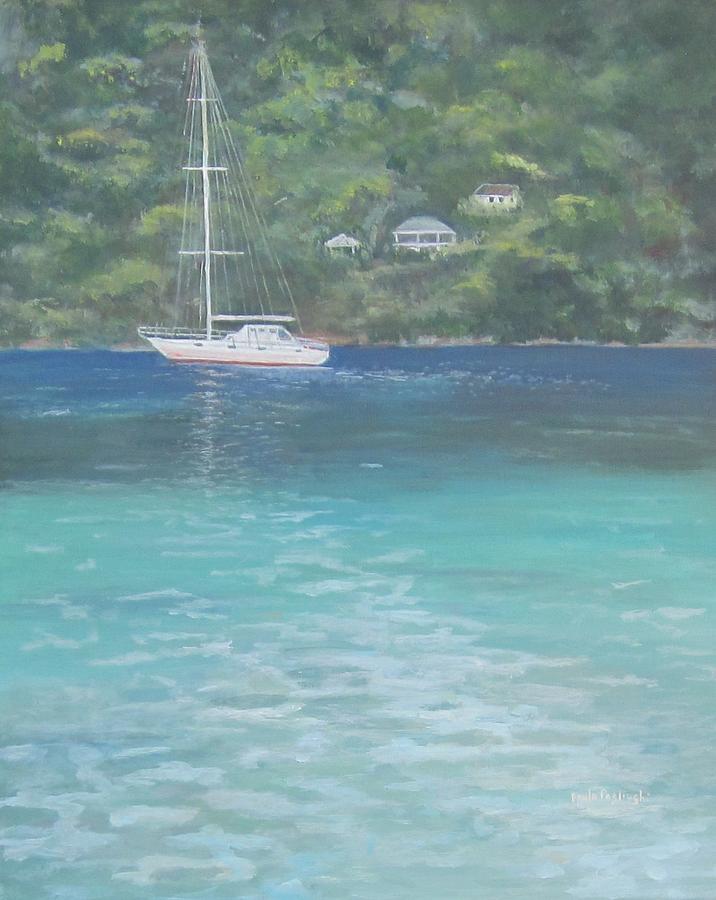 Sailing on the Caribbean Painting by Paula Pagliughi