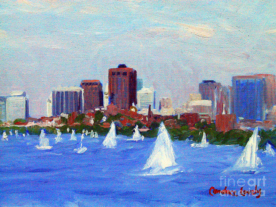 Sailing on the Charles Painting by Candace Lovely