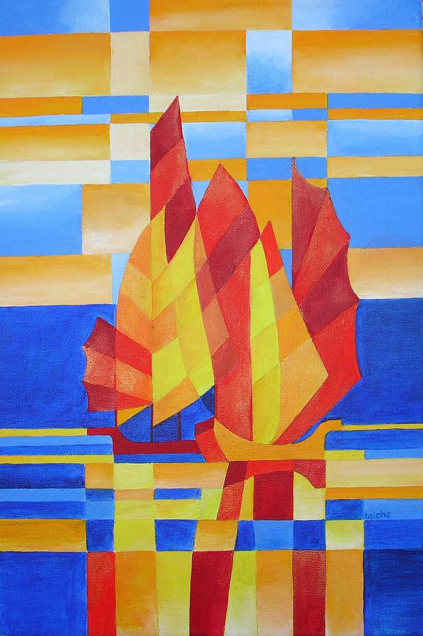 Sailing On The Seven Seas So Blue Painting by Taiche Acrylic Art