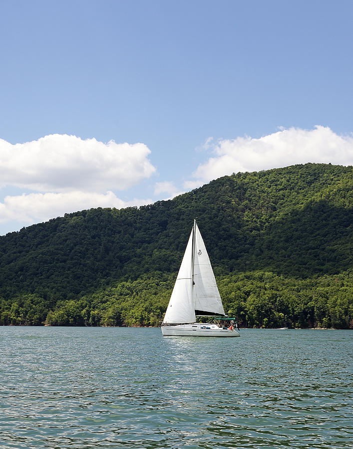 Sailing on Watauga Lake - Tennessee Photograph by Brendan Reals