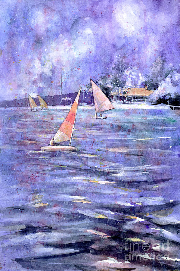 Boat Painting - Sailing Race by Ryan Fox