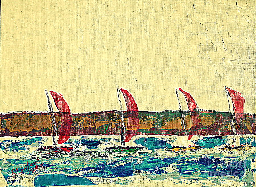 Sailing Regatta Newport Beach California Regata 1 Painting by Richard W Linford