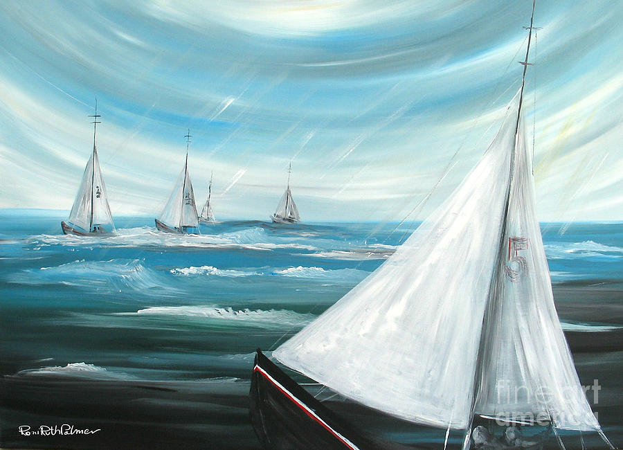 Sailing boats Painting by Roni Ruth Palmer