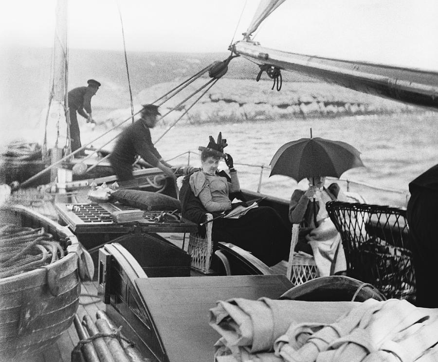 Boston Photograph - Sailing Ship Women Passengers by Underwood Archives