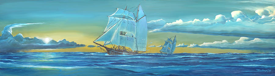 Sailing Ships at Sea Painting by Duane McCullough