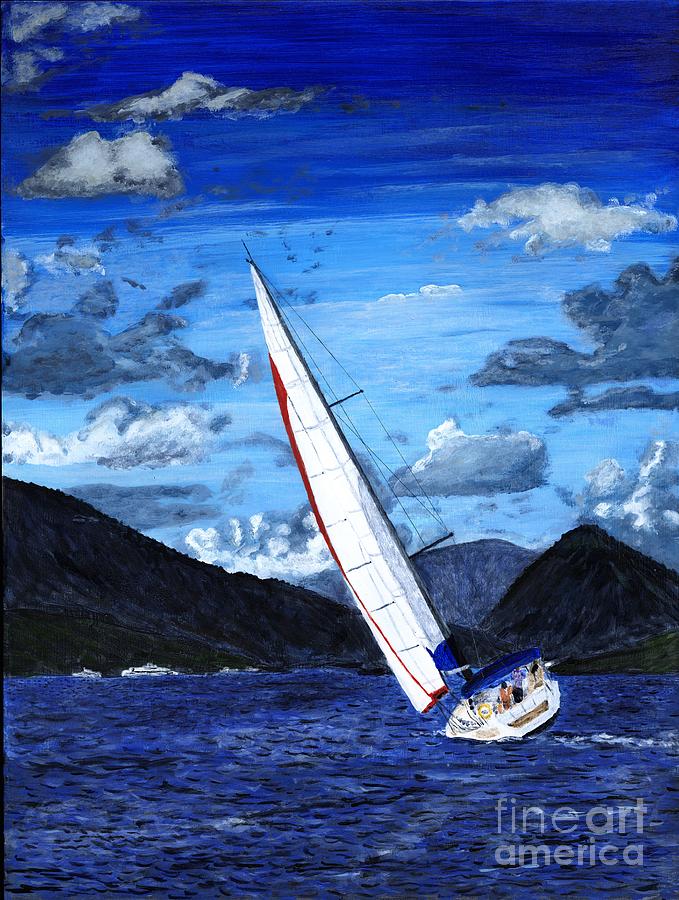Sailing the BVI Painting by Timothy Hacker