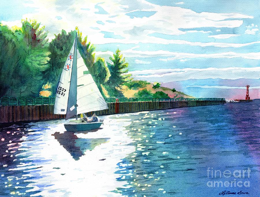 Sailing the Channel Painting by LeAnne Sowa