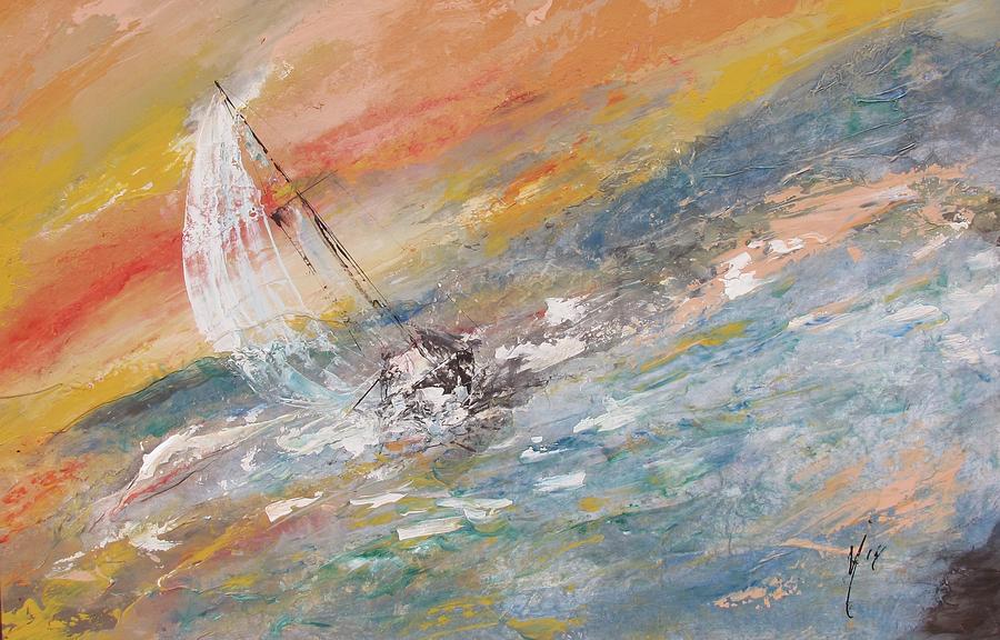 Abstract Painting - Sailing The Horizon  by Melanie Stanton