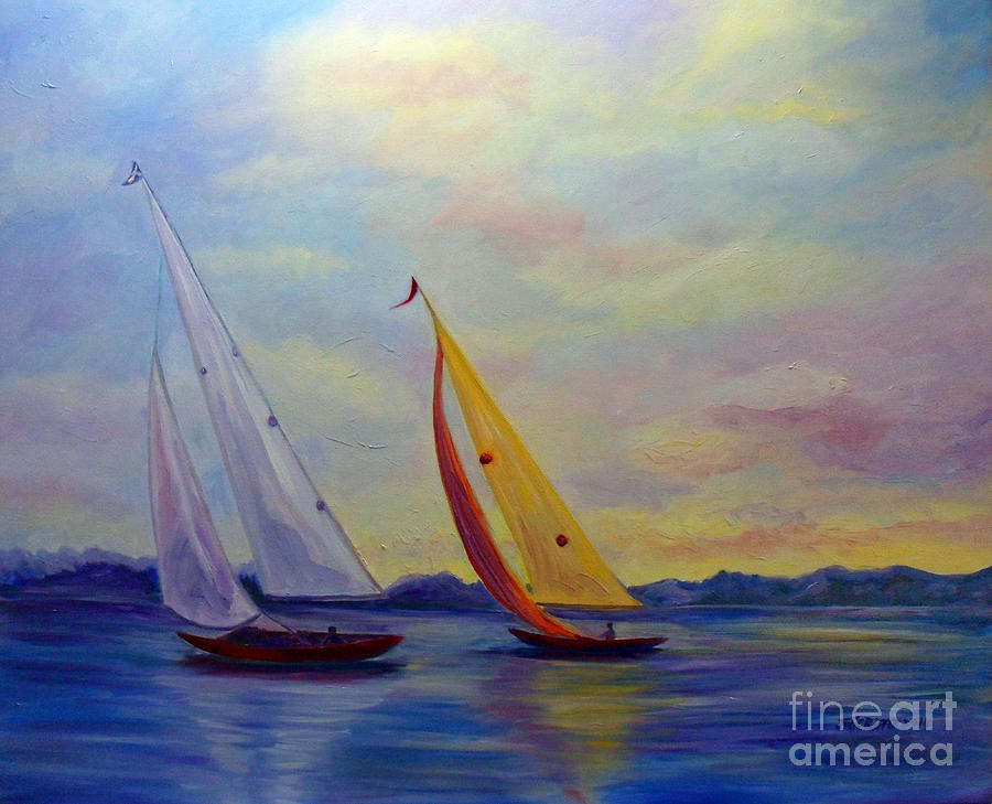 Sailing the Lake Painting by Julie Brugh Riffey