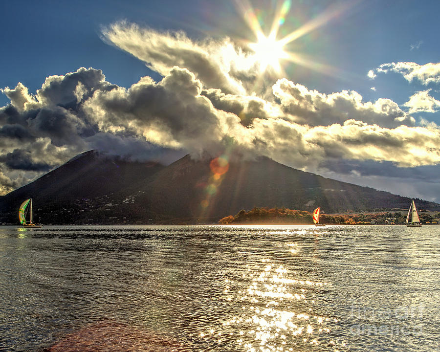Boat Photograph - Sailing Under Mt. Konocti by Posterity Productions