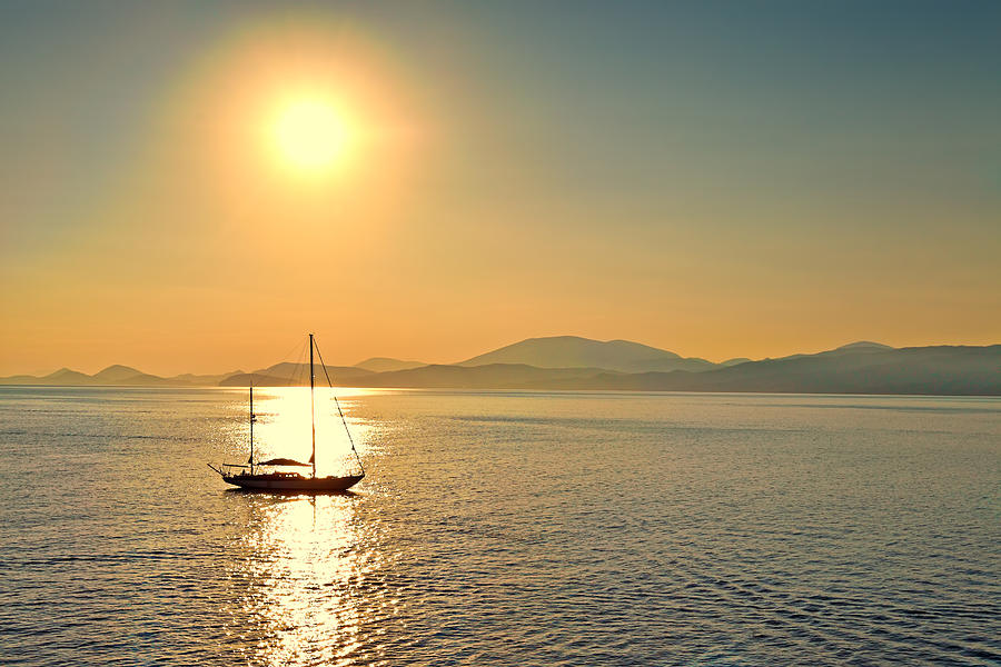 Sailing under the sun in Greece Photograph by Constantinos Iliopoulos