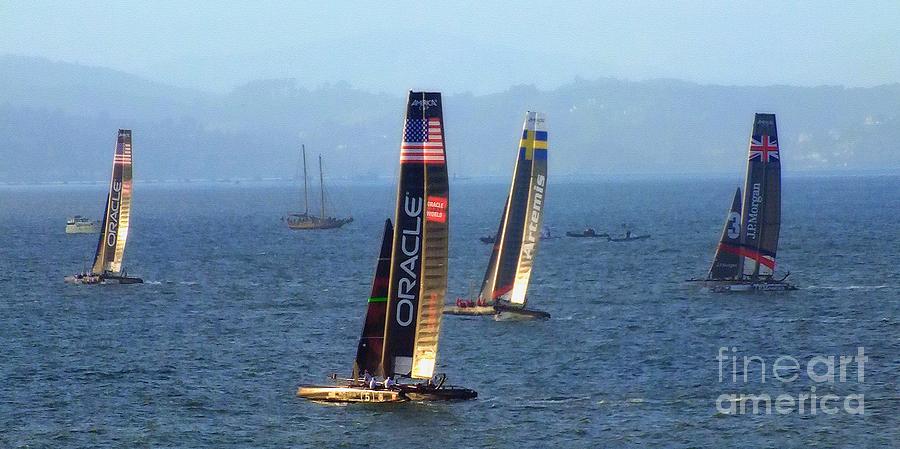 Sailing Upwind at the Americas Cup Photograph by Scott Cameron