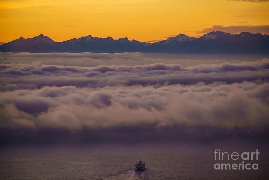 Sailing Westward Under the Fog Photograph by Mike Reid