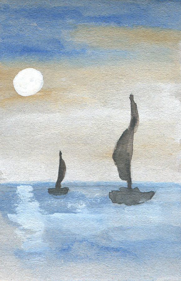 Sailing with Sun Painting by R Kyllo