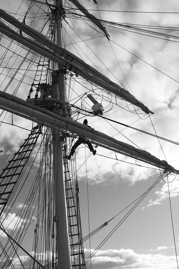 Sailor working in the rigging Photograph by Ulrich Kunst And Bettina Scheidulin