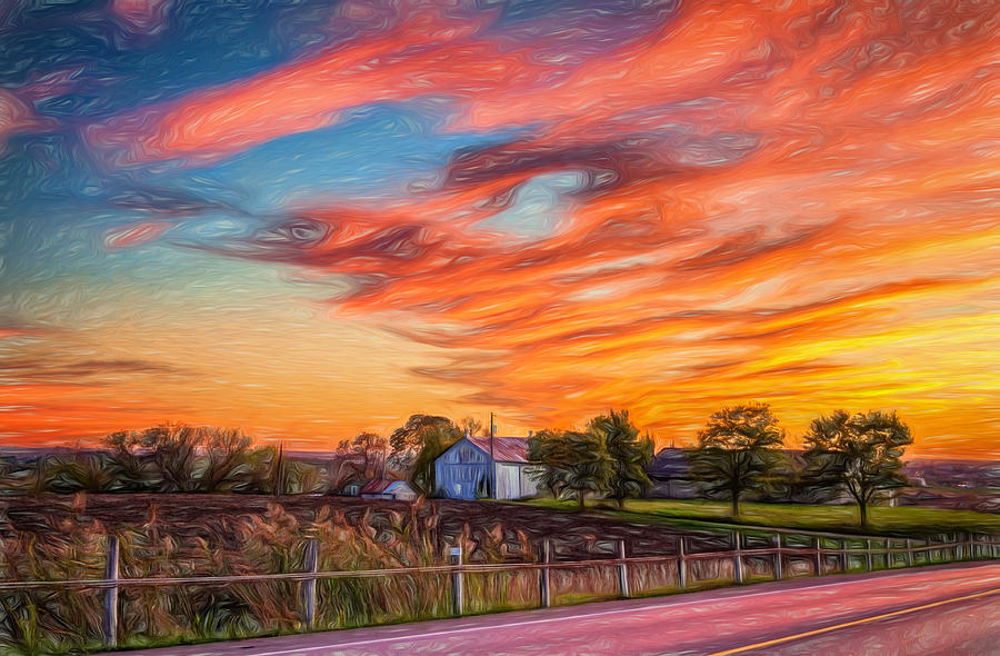 Sunset Photograph - Sailors Delight - Paint by Steve Harrington