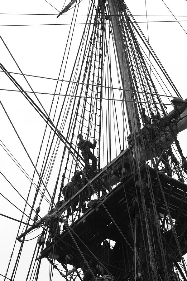 Sailors in the rigging - monochrome Photograph by Ulrich Kunst And Bettina Scheidulin