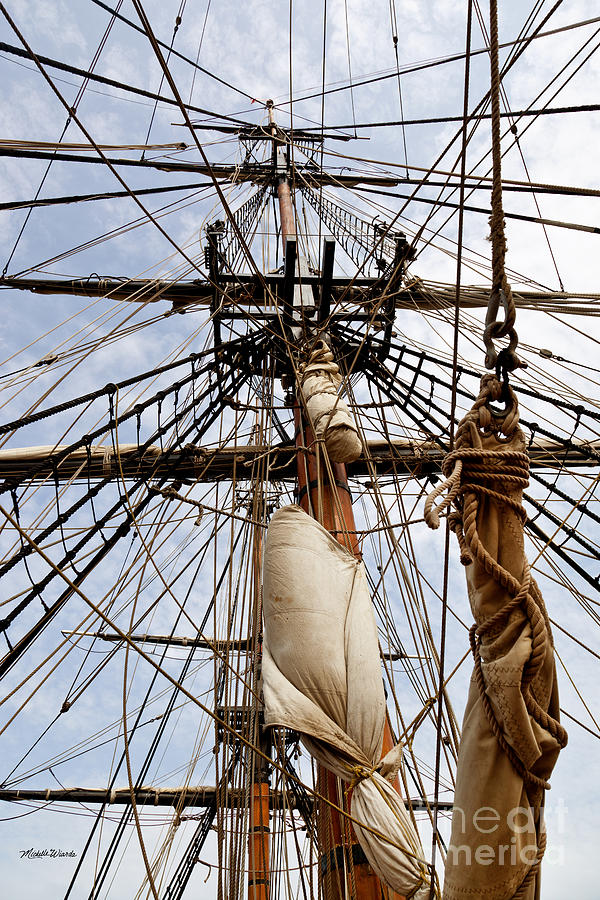Up Movie Photograph - Sails Aboard the HMS Bounty by Michelle Constantine