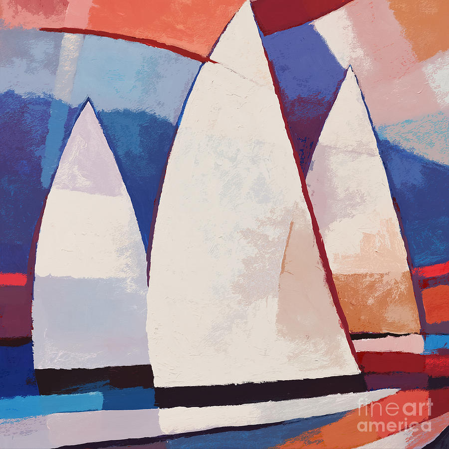 Sails ahead graphic Painting by Lutz Baar