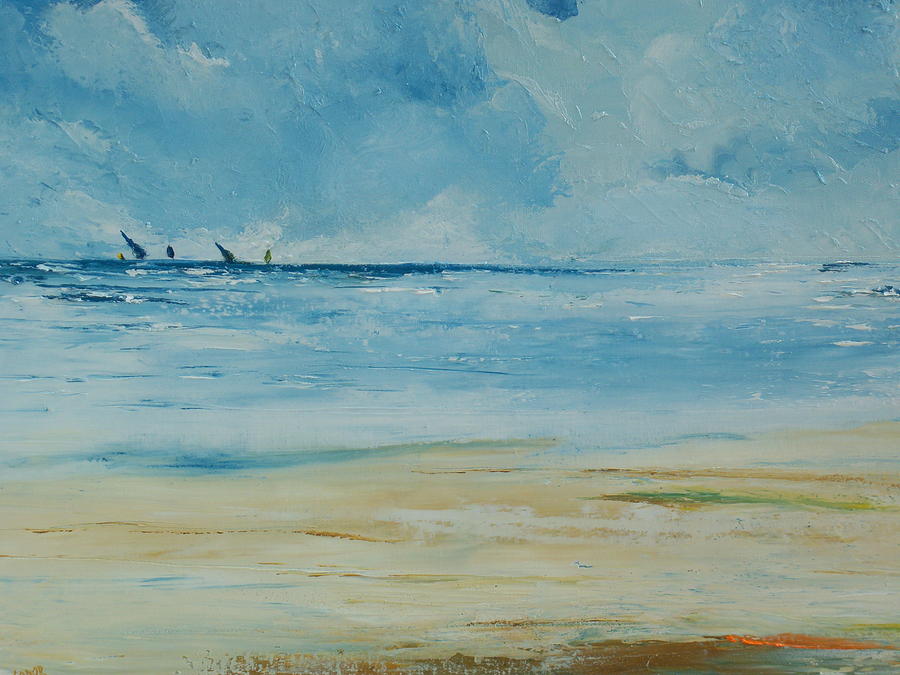 Sails beyond the reef Painting by Conor Murphy