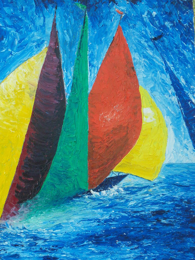 Boat Painting - Sails by Conor Murphy