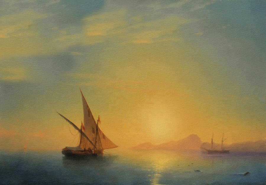 Sails In The Sunset Mixed Media by Georgiana Romanovna