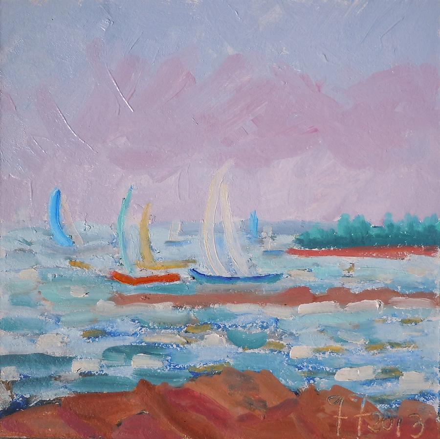 Sails on the Bay Painting by Francine Frank