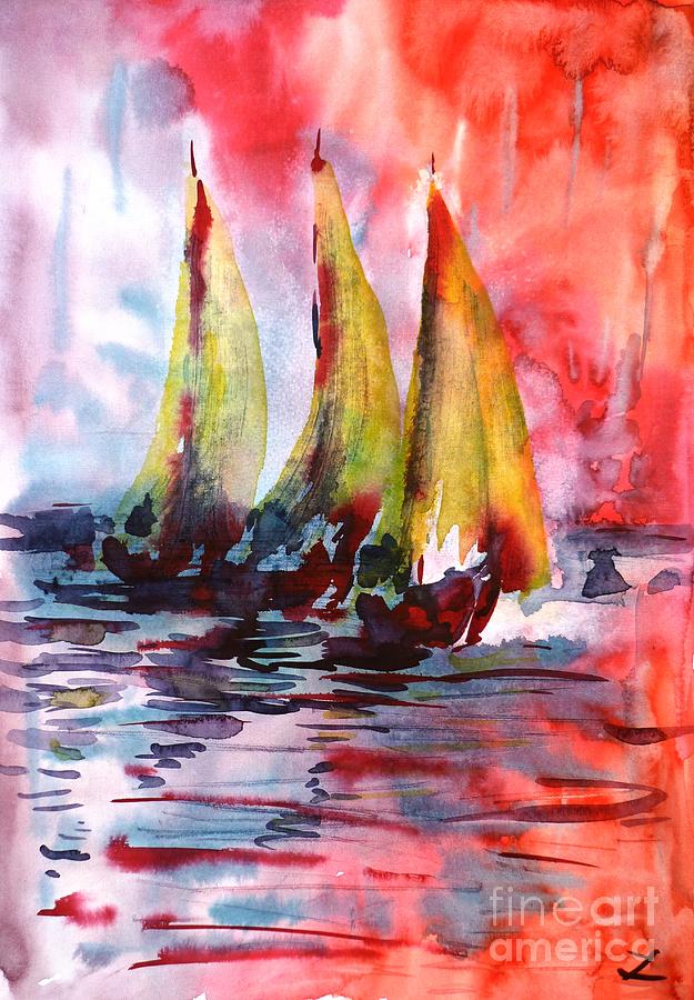 Sails Painting by Zaira Dzhaubaeva