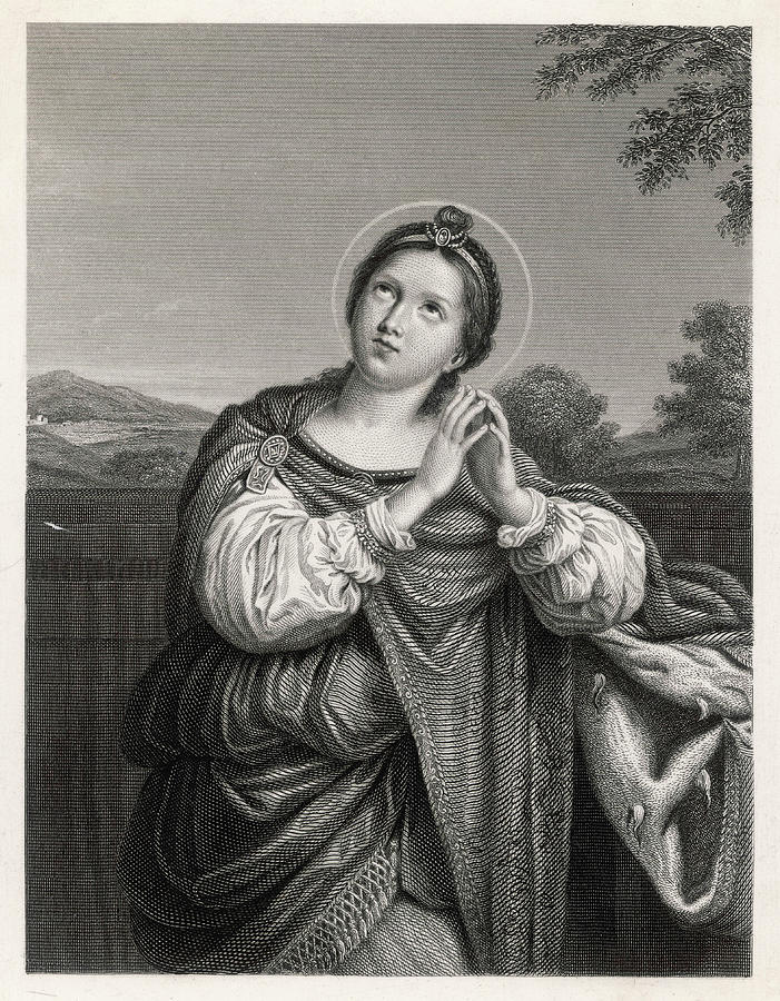 Saint Agnes Roman Saint Who, Having. is a drawing by Mary Evans Picture Lib...