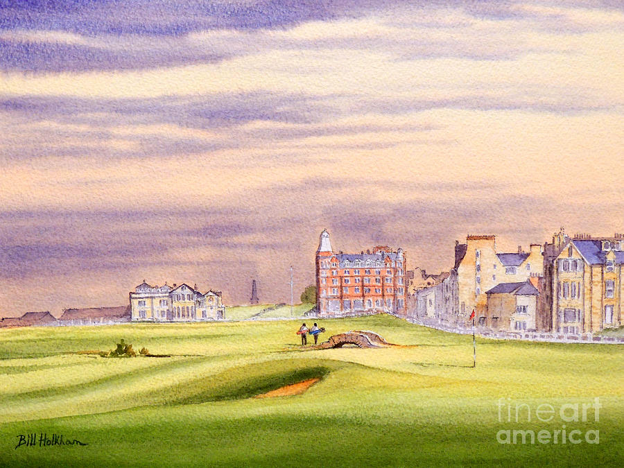 The Greatest Golf Course In Scotland. Green  #17 Painting by Bill Holkham