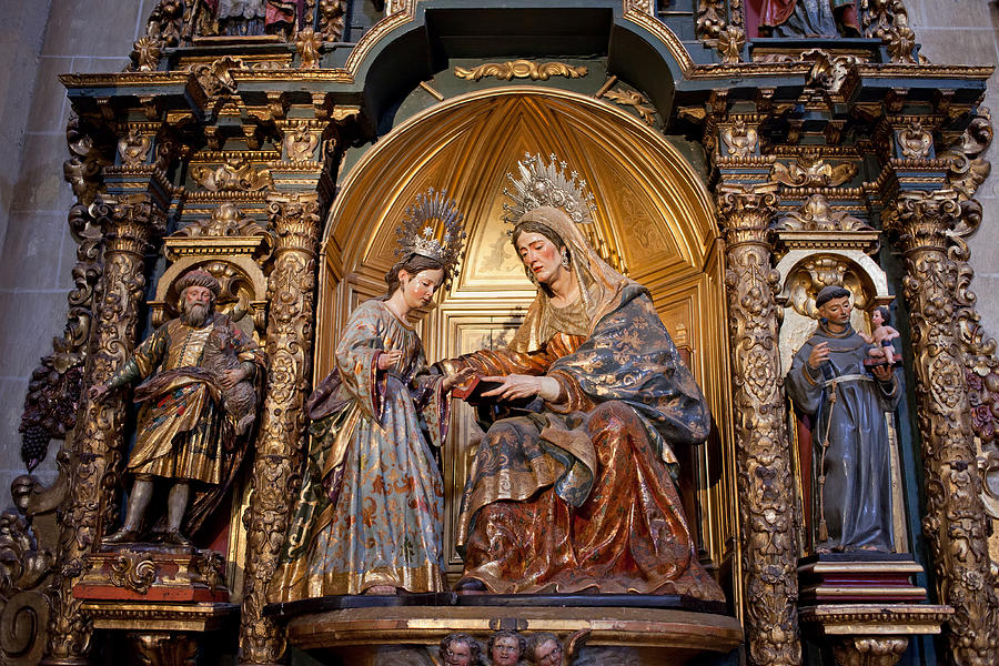Saint Anne and Virgin Mary Sculptures in Seville Cathedral Photograph by Artur Bogacki