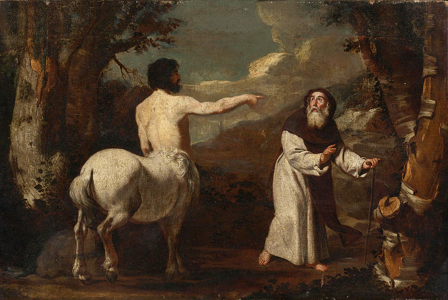 Saint Anthony Abbot and the Centaur Painting by Francesco Guarino