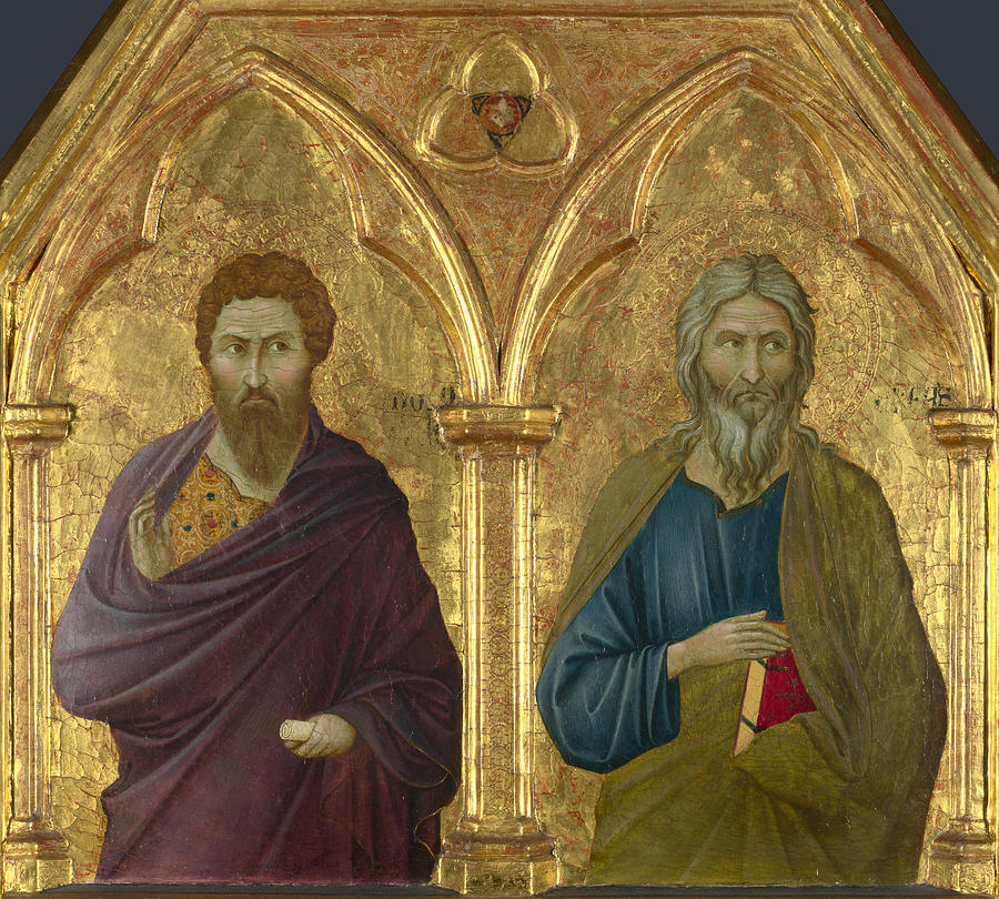Saint Bartholomew and Saint Andrew Painting by Ugolino di Nerio