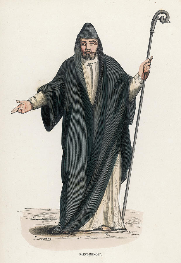 Saint Benedict Of Nursia Italian Drawing By Mary Evans Picture Library