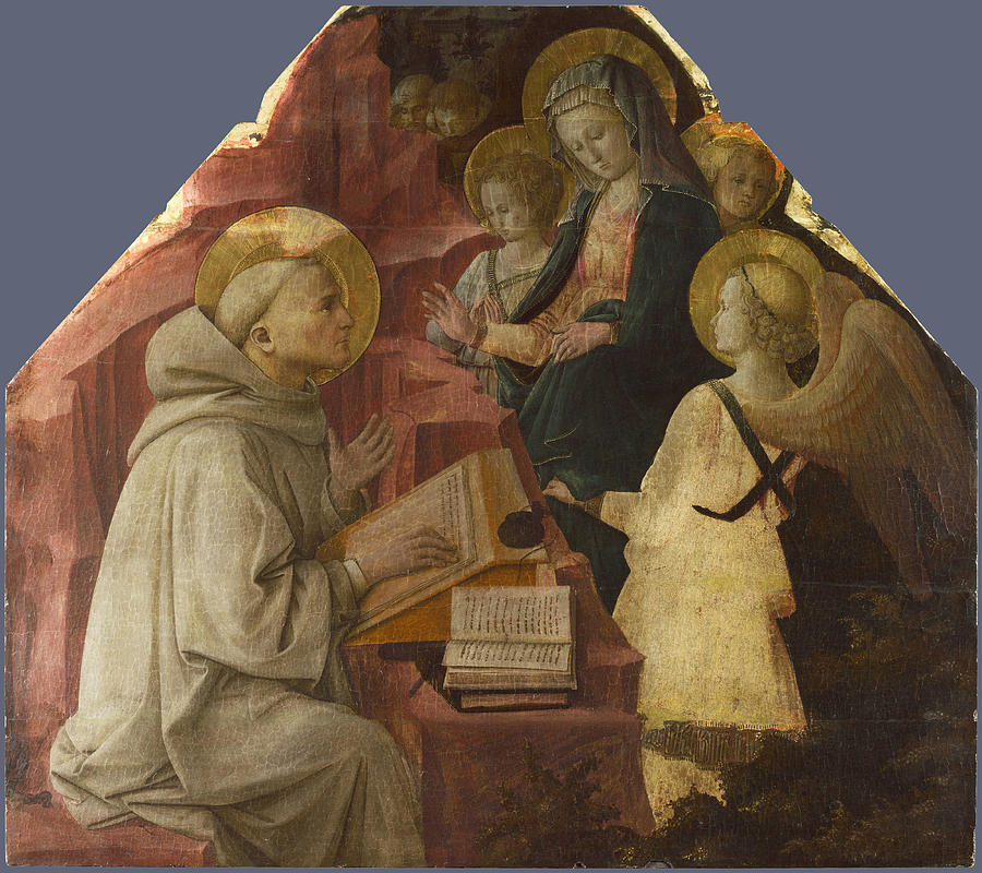 Saint Bernards Vision of the Virgin Painting by Fra Filippo Lippi