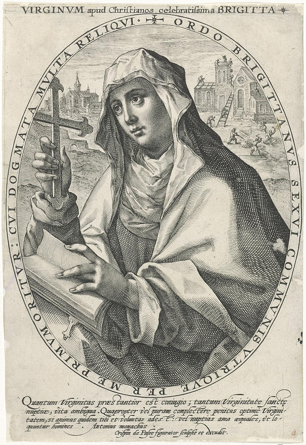 Saint Bridget Of Sweden, Crispijn Van De Passe Drawing by Quint Lox ...