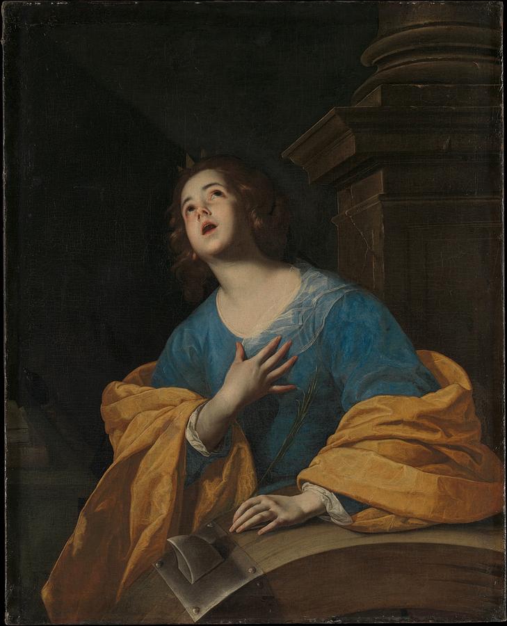Cavallino Painting - Saint Catherine Of Alexandria by Workshop of Bernardo Cavallino