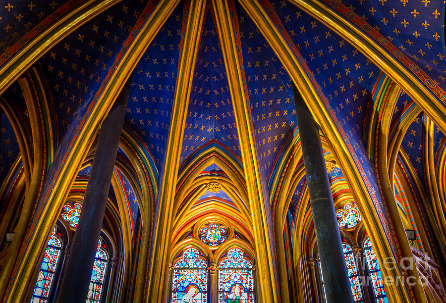 Paris Photograph - Saint Chapelle Ceiling by Inge Johnsson